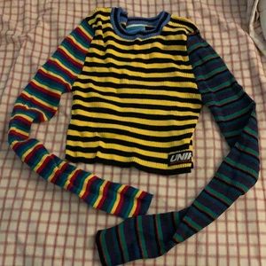 Unif striped crop top